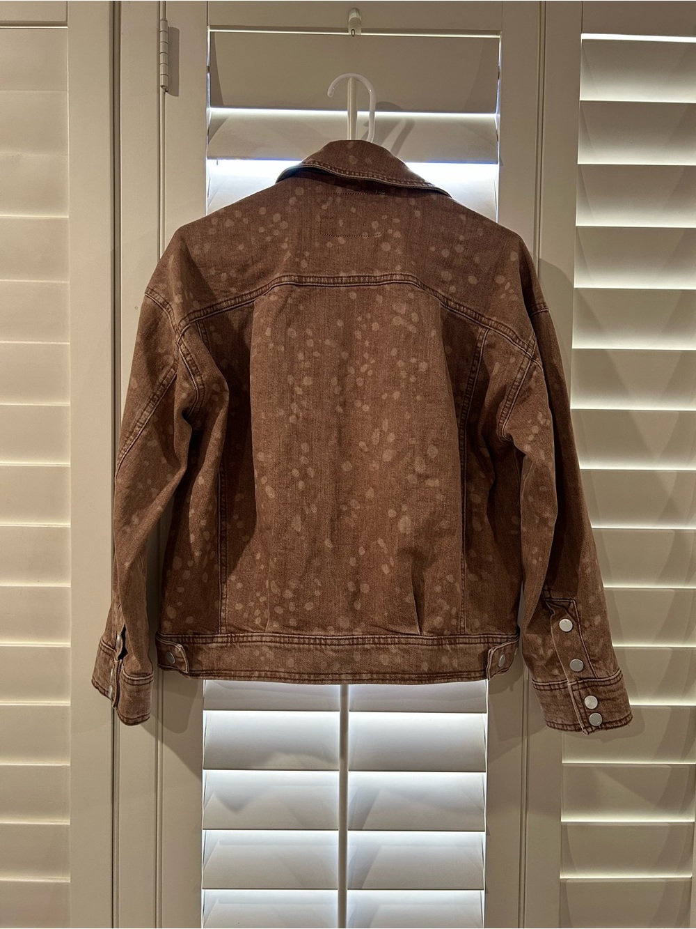 Pilcro Brown Fawn Print Denim Jacket - Picture 5 of 6
